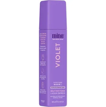 Kosmetika Minetan Violet Self Tan Foam - Samoopalovací pěna pro tmavě hnědé opálení s olivovým podtónem 200 ml