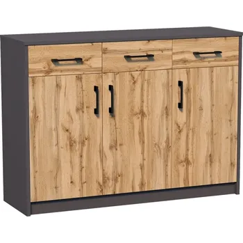 Komoda Komoda AGNES/HIT 3D3S grafit/dub wotan