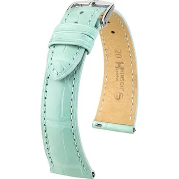 Řemínek na hodinky Kožený řemínek Hirsch London L 04207081-2, modrý, aligátoří kůže, délka L, Quick Release - 20 mm