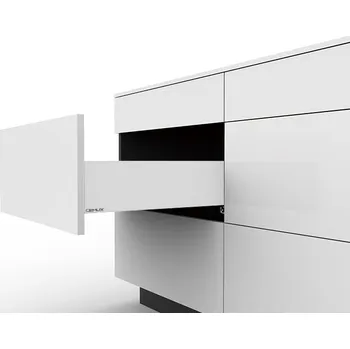 Nábytkové kování Cemux H Box Slim zásuvka bílá H116 - 450 mm