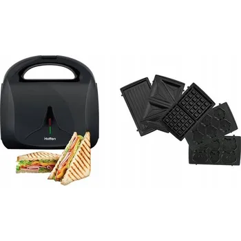 Toustovač Hoffen Topinkovač / Sendvičovač 5v1 850W černý