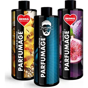 Aviváž Rodinné balení PARFUMAGE | Parfém na praní a úklid | FLEUR DE VANILLA & PLATINUM & PULPIDOO | 500 ml × 3 Dedra