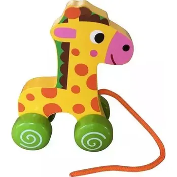 Dřevěná hračka Dřevěná žirafa na tahání