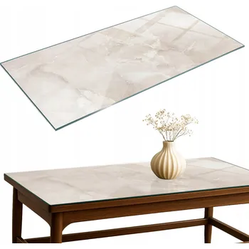 Konferenční stolek Dekorativní Deska na Stůl Tvrzené Sklo Mramorový Vzor Textury 120x60 cm