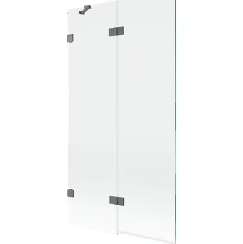 Vanová zástěna Mexen Lunar vanová zástěna dvoukřídlá levá 100 x 150 cm, transparentní, gun metal - 897-100-100-95-00-L Vanové zástěny