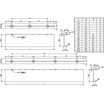 Nábytkové kování Nábytková úchytka Lucata černá mat - 200 mm