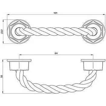 Nábytkové kování Nábytková úchytka Ester provazová - 64 mm