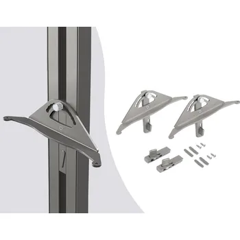 police ZERO sada držáků pro šikmou dřevěnou polici kamenná šedá