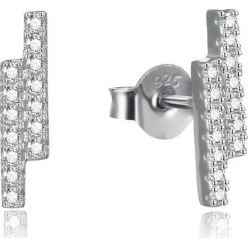 Náušnice Minimalistické stříbrné náušnice s čirými zirkony AGUP2269 Beneto