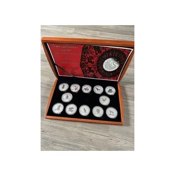 Kompletní sada stříbrných mincí 1oz Perth Mint Lunarní kalendář Série I v etui s kartou mincí
