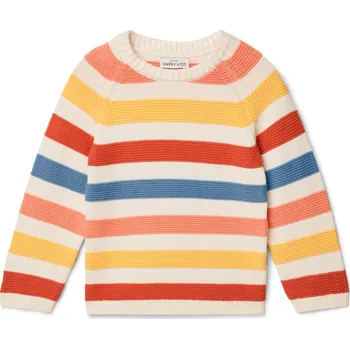 Dívčí svetr 720429 - Tchibo - Dětský pletený svetr - pánské|dámské - vel. 110/116 - barva: bílá/s proužky