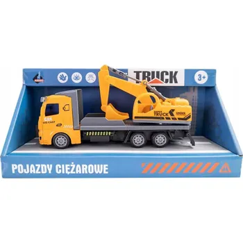 autíčko KOVOVÉ NÁKLADNÍ AUTO S BAGREM ASKATO 3+