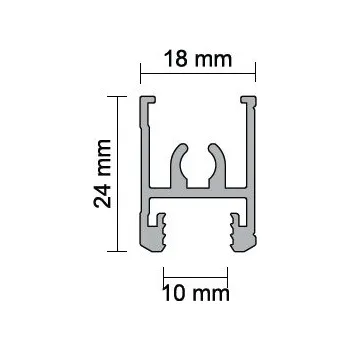 Nábytkové kování ALUPROFIL lišta horní 10 mm černý mat - 2,35 m