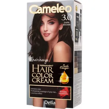 Barva na vlasy Delia Cameleo Hcc Permanentní Barva na vlasy Omega+ 3.0 Tmavě hnědá 1 balení