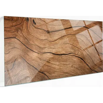 Psací stůl Stolní deska z tvrzeného skla s přírodním vzorem dřeva, 140 x 70 cm