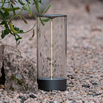 Venkovní osvětlení Konstsmide LED stolní lampa Edison na baterie, výška 32 cm, šedá/čirá, IP54 tmavě šedá, průhledná 1 x 1 W LED - Doprava zdarma