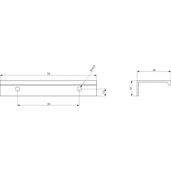 Nábytkové kování Nábytková úchytka Lucata hliník - 52 mm