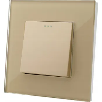 vypínač Jednopólový vypínač světla nástěnný zlatý skleněný LUUNA