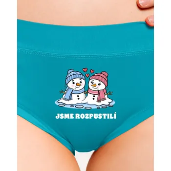 Souprava dámského spodního prádla Bastard Rozpustilí sněhuláci dámské kalhotky Turquoise