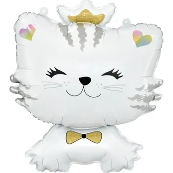 Balónek Nafukovací balónek Bílá kočička, fólie