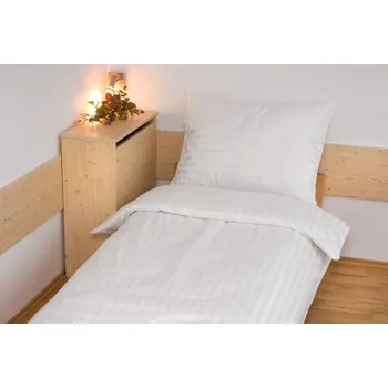 Povlečení Hotelové povlečení atlas grádl 22mm proužek 140x200, 70x90cm bílé - Hotelový uzávěr - kapsa / Hotelmütze - Tasche 46_