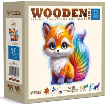 Puzzle WOODEN CITY Dřevěné puzzle Roztomilá liška 50 dílků