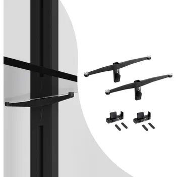 police ZERO sada držáků pro skleněnou polici černá mat