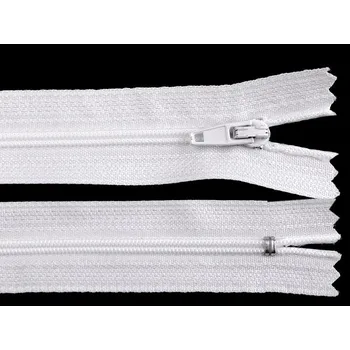 Zip Spirálový zip No 3 délka 18 cm autolock, malé, 101 bílá