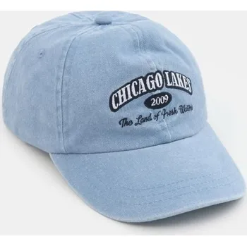 Pokrývka hlavy Sinsay - Bavlněná kšiltovka s vyšívaným nápisem „Chicago Lakes“ - modrá - 282HH-50J - 282HH-50J-S