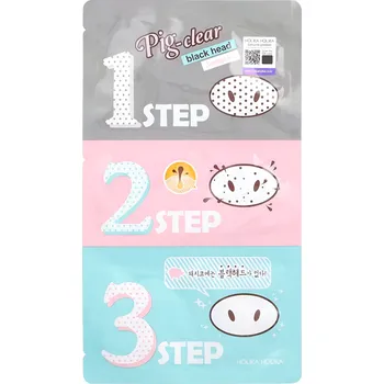 Holika Holika Pignose clear black head 3step kit- maska na zanesené póry