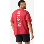 DOMYOS Pánské tričko na posilování volné 2XL RŮŽOVÁ|ČERVENÁ