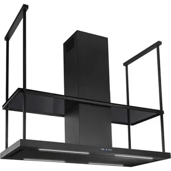 Digestoř Ostrůvková digestoř Nortberg Centropolis Elite Glass Black Matt - 180 cm