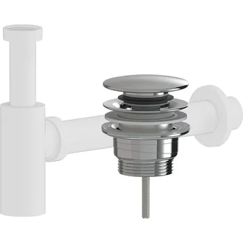 Sifon CERANO - Sifon umyvadlový - DN40/300 mm - bílá matná s výpustí click-clack - univerzální - plast - chrom