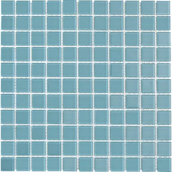 Obklad Skleněná mozaika Premium Mosaic tyrkysová 30x30 cm lesk MOS25TU
