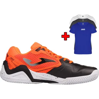 Pánská tenisová obuv Padelová obuv JOMA T.SET MEN 2308 BLACK / ORANGE + bonus TRIČKO - UK 6