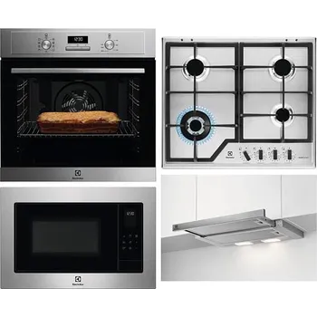 Set domácích spotřebičů Electrolux 600 FLEX SurroundCook EOF3H40X + Mikrovlnná trouba Electrolux 600 FLEX Grill EMS4253TEX + ELECTROLUX KGS64362XX + Odsavač par ELECTROLUX LFP326S + DOPRAVA ZDARMA