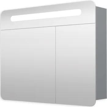 Koupelnový nábytek Zrcadlová skříň 80cm,2 dveře,2x pant,LED osvětlení, zásuvka+vypínač, IP44 GALPIR60LED