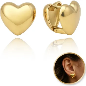 Náušnice Flamenco Mystique Zlaté náušnice z nerezové oceli s oboustrannými srdíčky KST3412