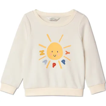 Chlapecká mikina 719255 - Tchibo - Dětská mikina s počesanou vnitřní stranou - pro miminko - vel. 86/92 - barva: bílá/s potiskem