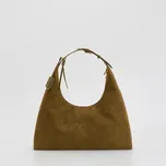 Reserved - Hobo kabelka z imitace semiše - olivová - 802FC-91X - 802FC-91X-ONE