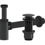CERANO - Sifon umyvadlový - DN40/300mm - s výpustí click-clack s přepadem - plast - 67/82mm - černá matná