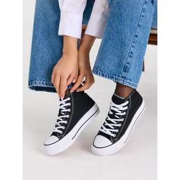 Dámská obuv Sinsay - Klasické kotníkové tenisky s hrubší podrážkou - černá - 078GX-99X - 078GX-99X-38