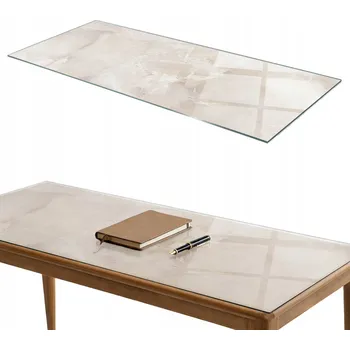 Konferenční stolek Ozdobná skleněná deska z tvrzeného skla, mramorový vzor, 125 x 50 cm