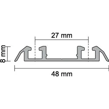 Nábytkové kování Aluprofil Kolejnice spodní šířka 56 mm - Bronz, 1,7 m