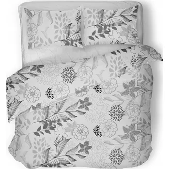 Povlečení Sada Povlečení 160x200 cm Bavlněné Květiny Oboustranné