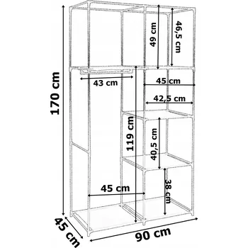 Šatní skříň Šatní skříň Gockowiak 4904060399707 90 x 170 x 45 cm černá