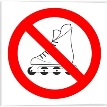 Kancelářské potřeby Traiva s.r.o. Zákaz vjezdu na kolečkových bruslích - symbol Verze: Samolepka 92 x 92 mm tl. 0.1 mm - Kód: 02326