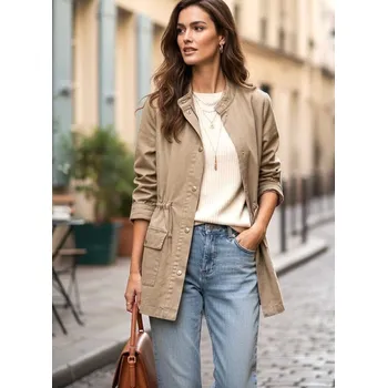 Stylová parka džínová CIMINY C10968 barva: béžová, velikost: M