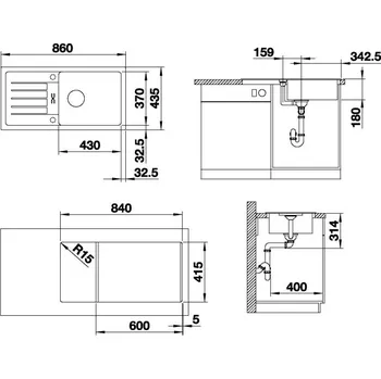 Granitový dřez Blanco Favum XL 6 S + Daras - Černá