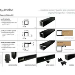 ModUlar policový regál černý mat - 1600x1870x400 mm